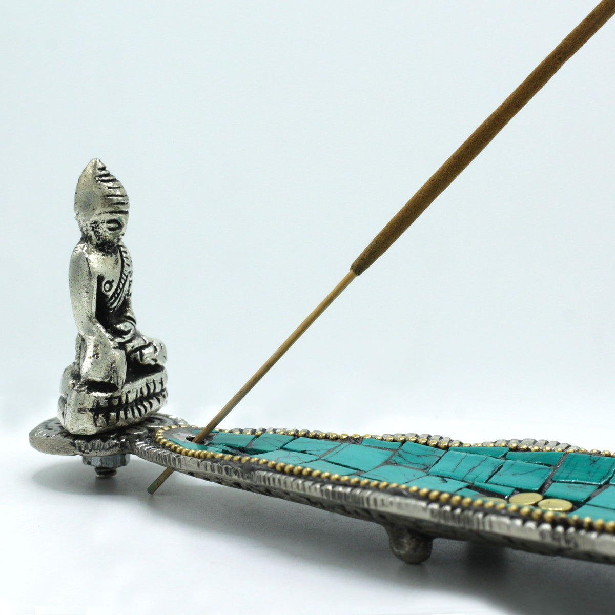 Buddha Long Leaf Tibetan Decor Incense Holder close-up, NooEdge UK