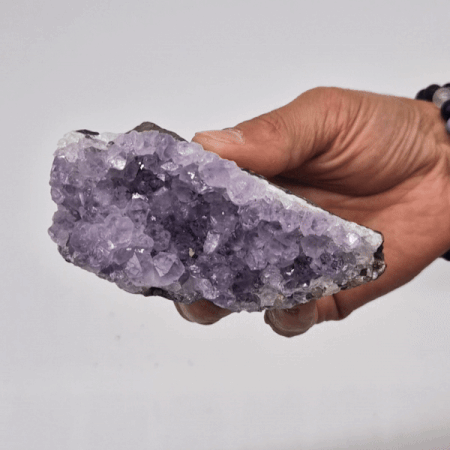 Medium Natural High Grade Amethyst Standing Cluster (approx 350 – 450g alternate view, NooEdge UK