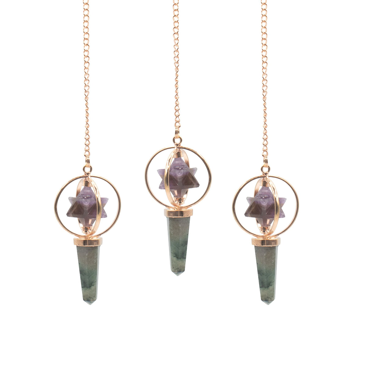 Two Piece Spinning Crystal Pendulum – Cosmic Navigator Amethyst & Labradorite, NooEdge UK