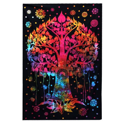 Double Cotton Bedspread + Wall Hanging – Bodhi Tree, NooEdge UK