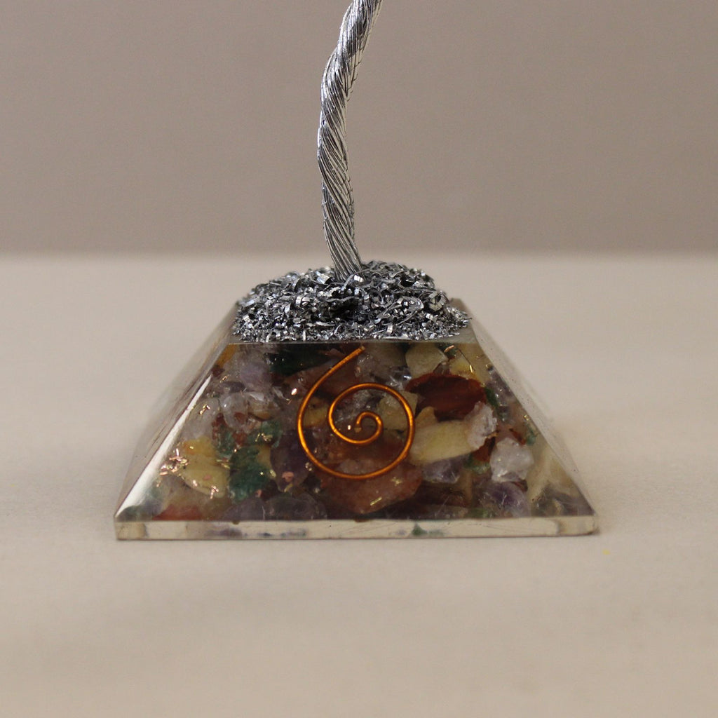 Gemstone Tree with Orgonite Base 80 Stone – alternate angle, NooEdge UK