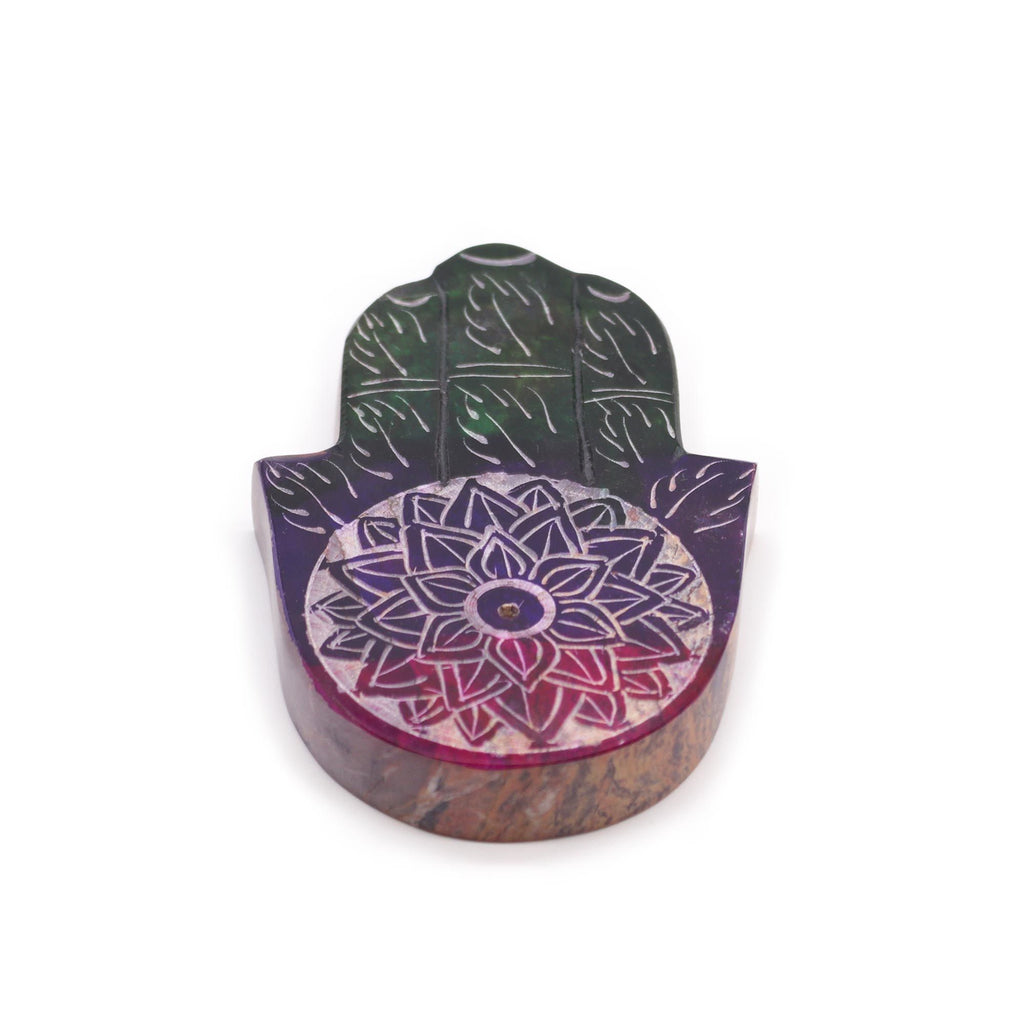 Soapstone Hamsa Incense Holder – Lotus Flower – NooEdge UK