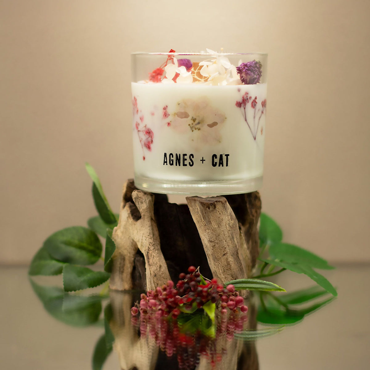 Agnes + Cat Botanical Soy Wax Candle – Roses of Sawrey alternate view, NooEdge UK
