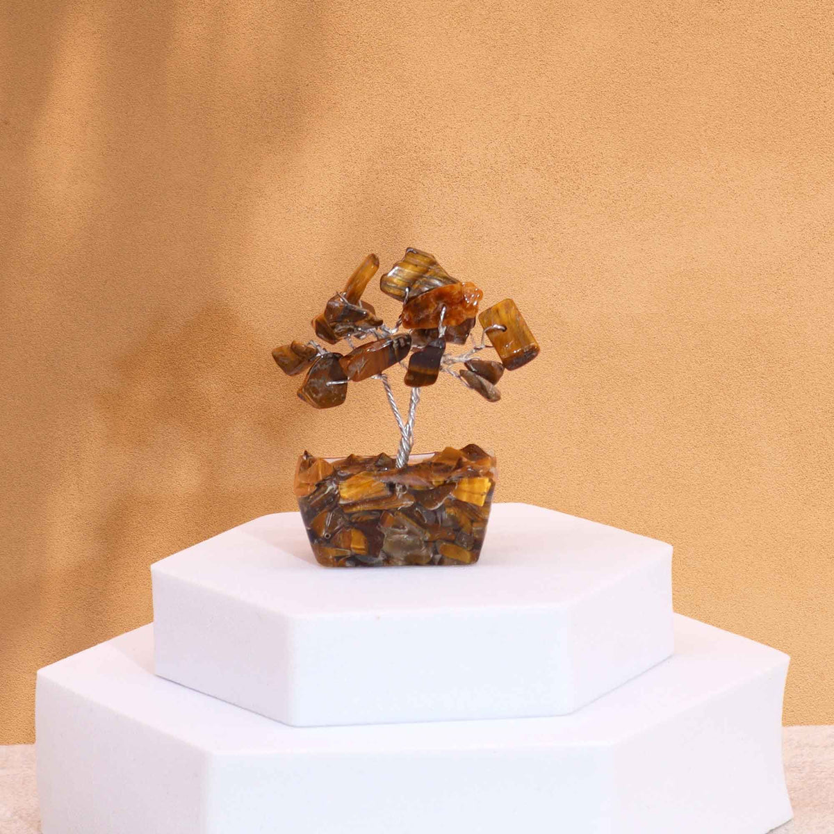 Mini Gemstone Tree on Orgonite Base – Tiger's Eye (15 stones), NooEdge UK