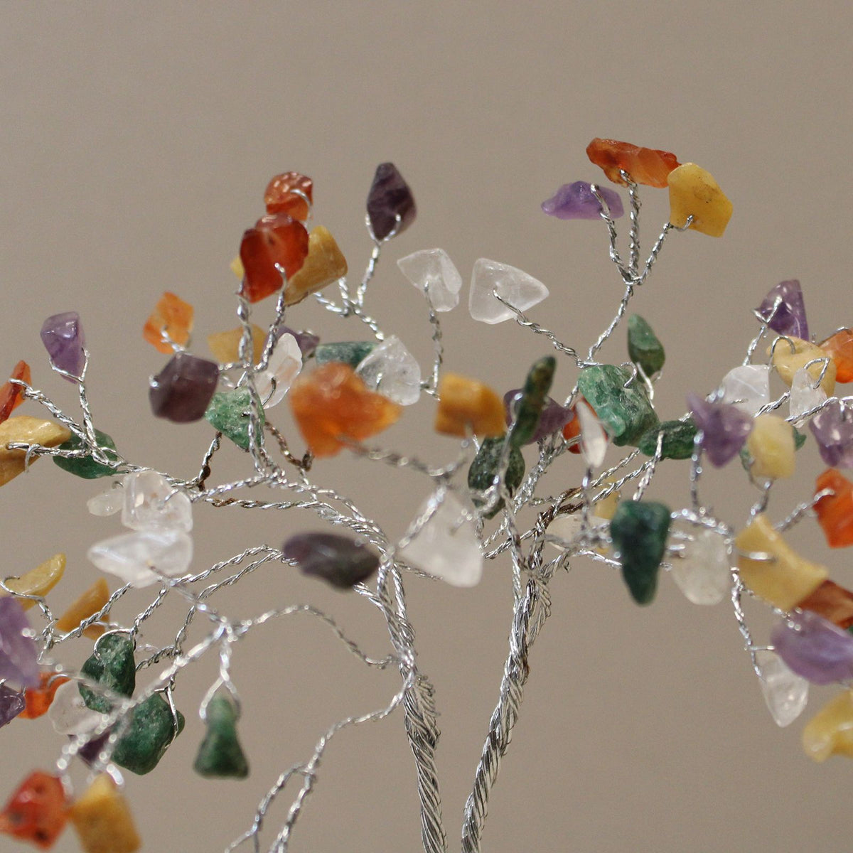 Gemstone Tree with Orgonite Base 80 Stone – front view, NooEdge UK