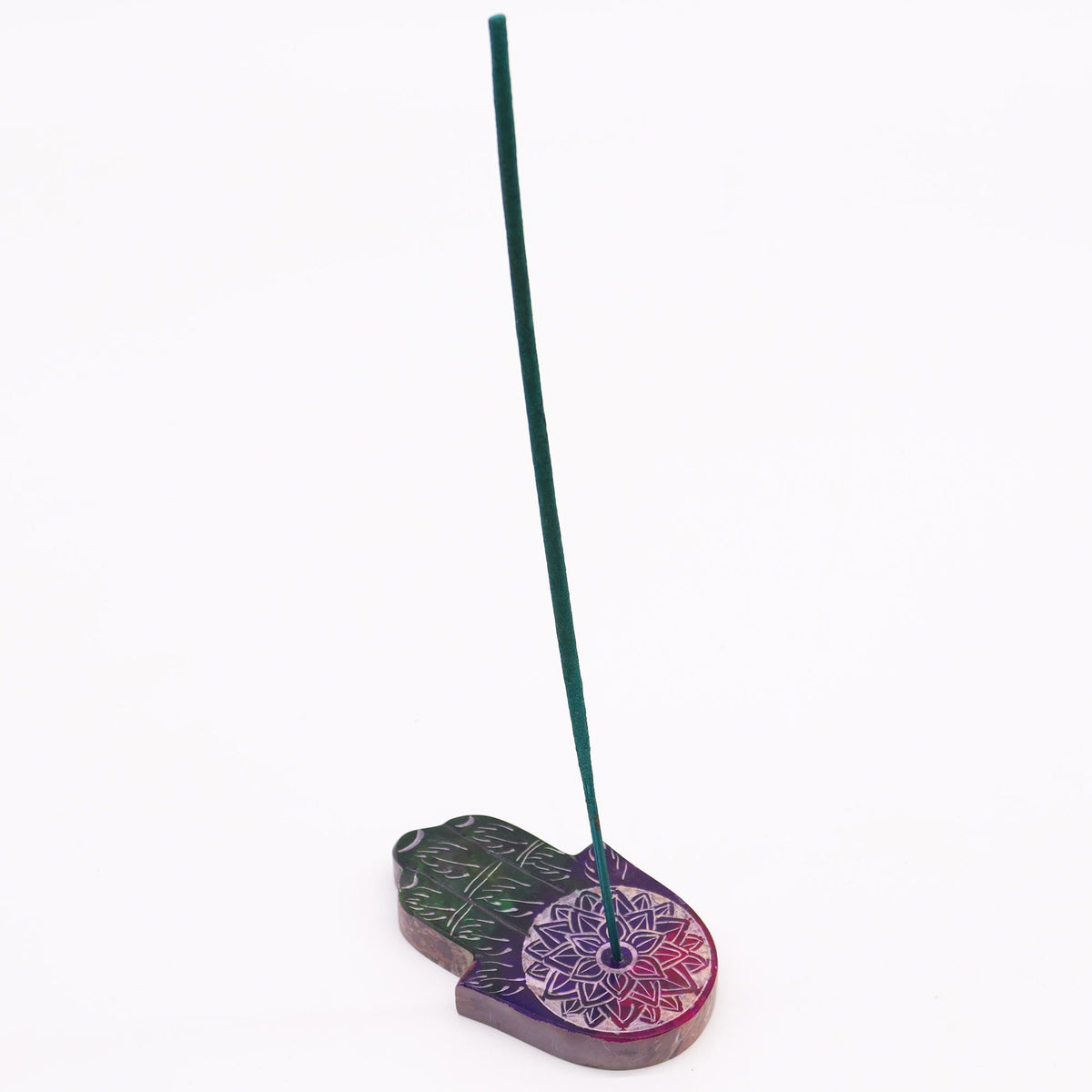 Soapstone Hamsa Incense Holder – Lotus Flower alternate view, NooEdge UK