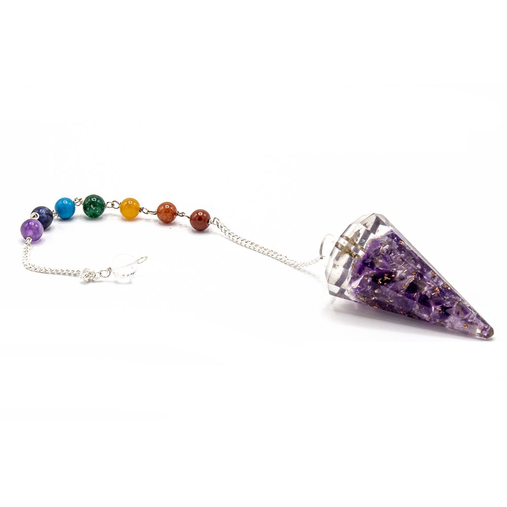 Orgonite Power Chakra Pendulum – alternate angle, NooEdge UK