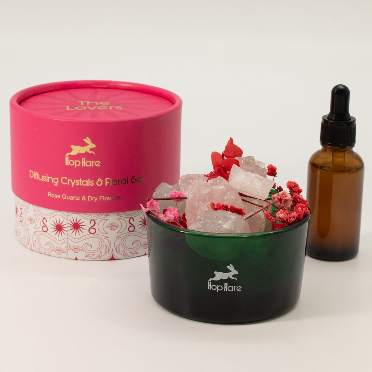 Hop Hare Diffusing Crystals & Floral Set – The Lovers detail, NooEdge UK