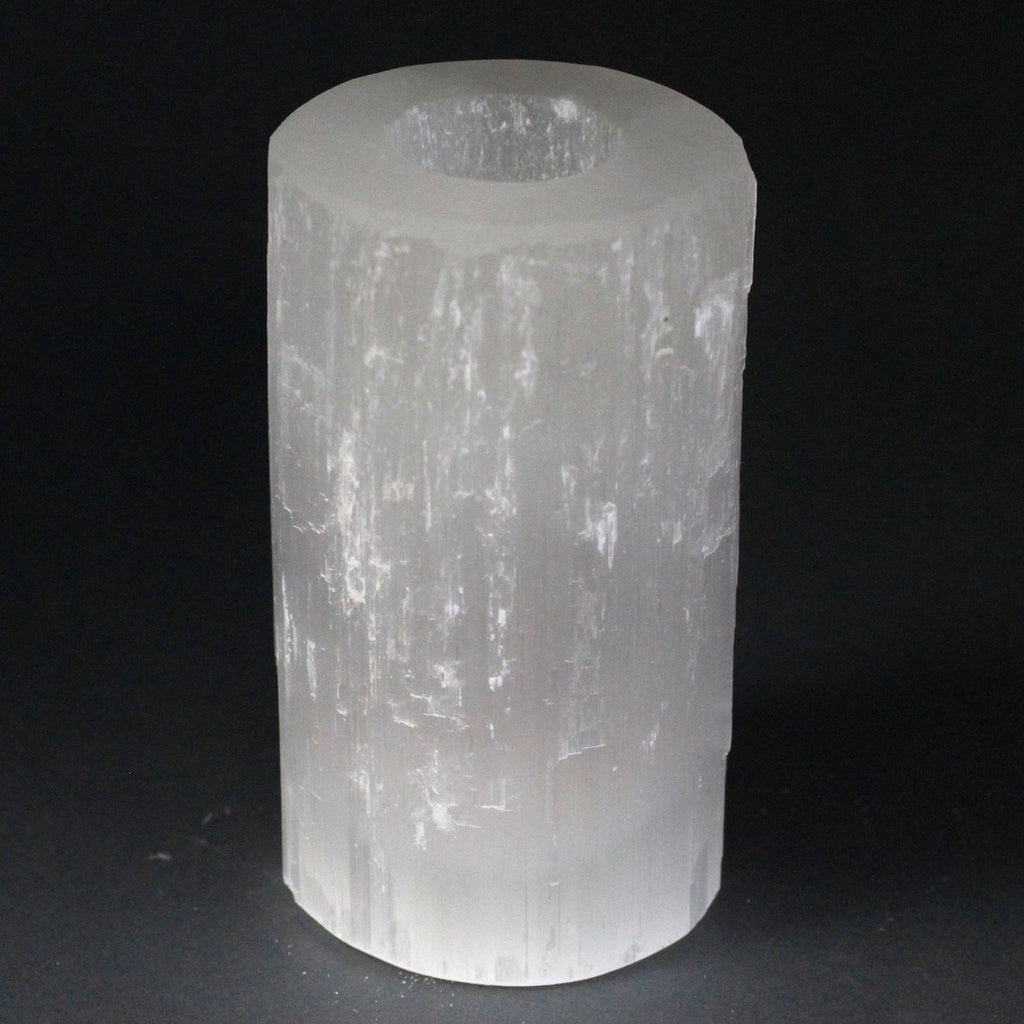 Selenite Cylinder Candle Holder – 15 cm – NooEdge UK