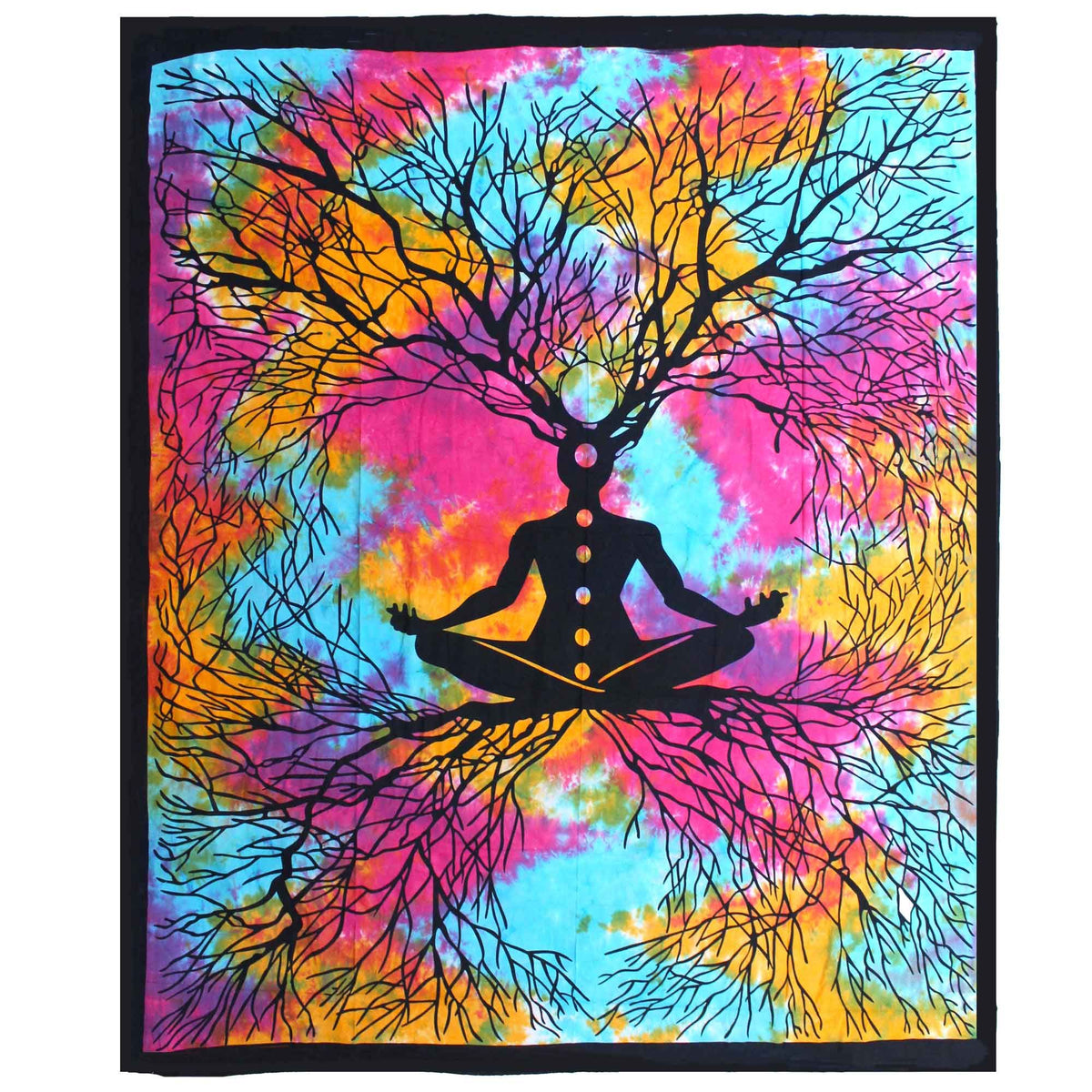 Double Cotton Bedspread + Wall Hanging – Yoga Tree, NooEdge UK