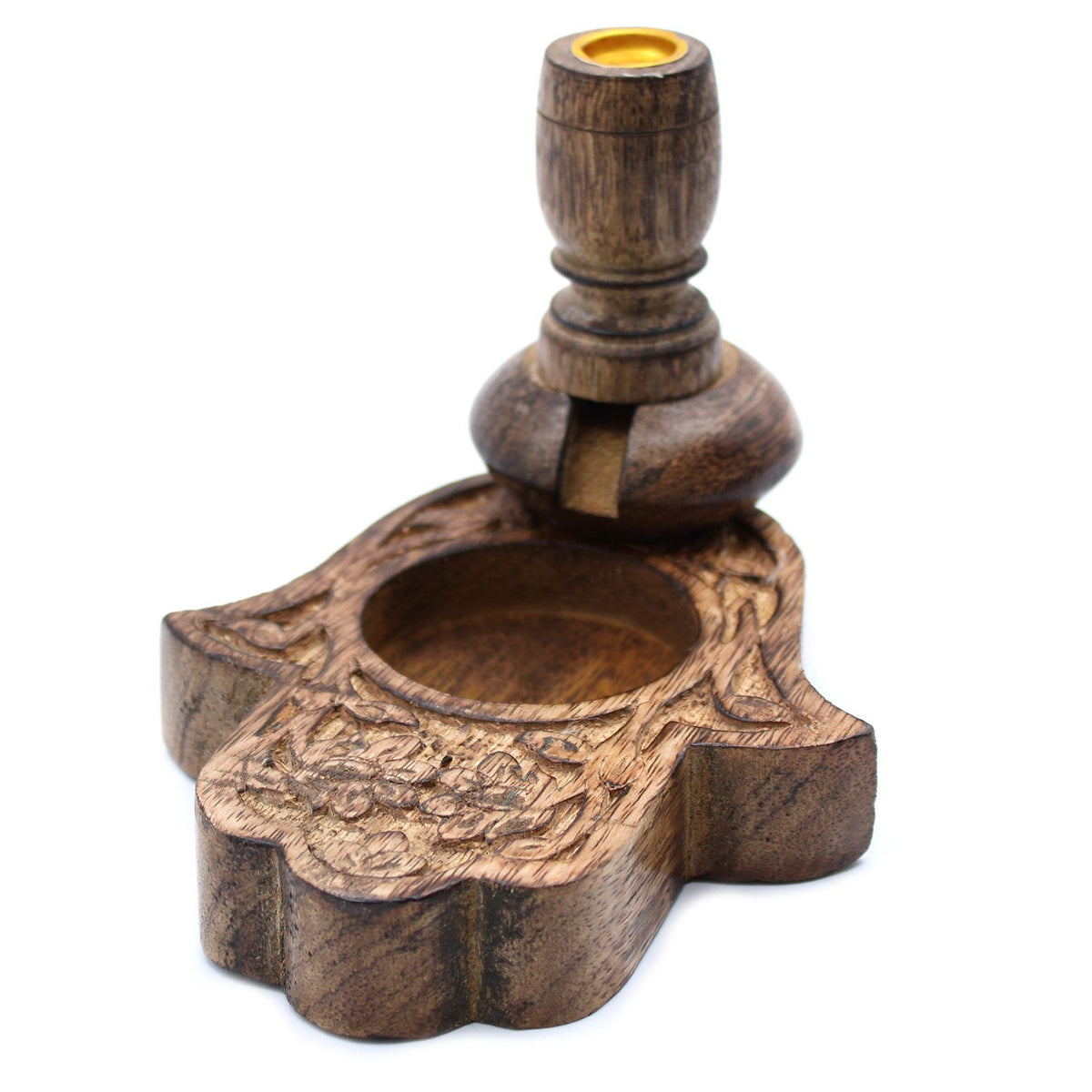Small Mango Wood Backflow Burner – front view, NooEdge UK