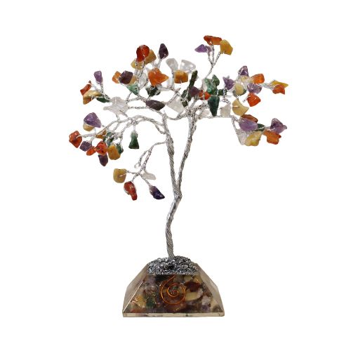 Gemstone Tree with Orgonite Base 80 Stone – Multi, NooEdge UK