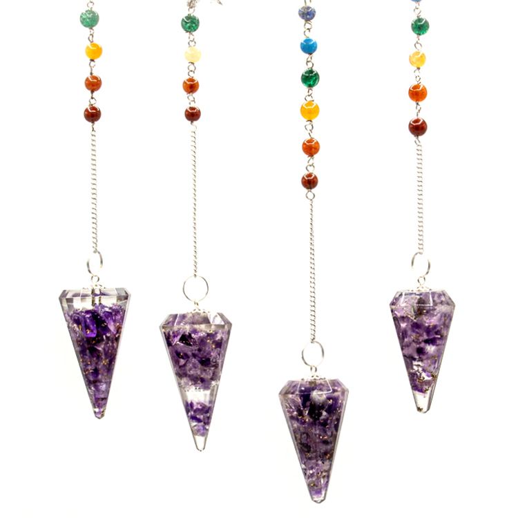 Orgonite Power Chakra Pendulum – front view, NooEdge UK