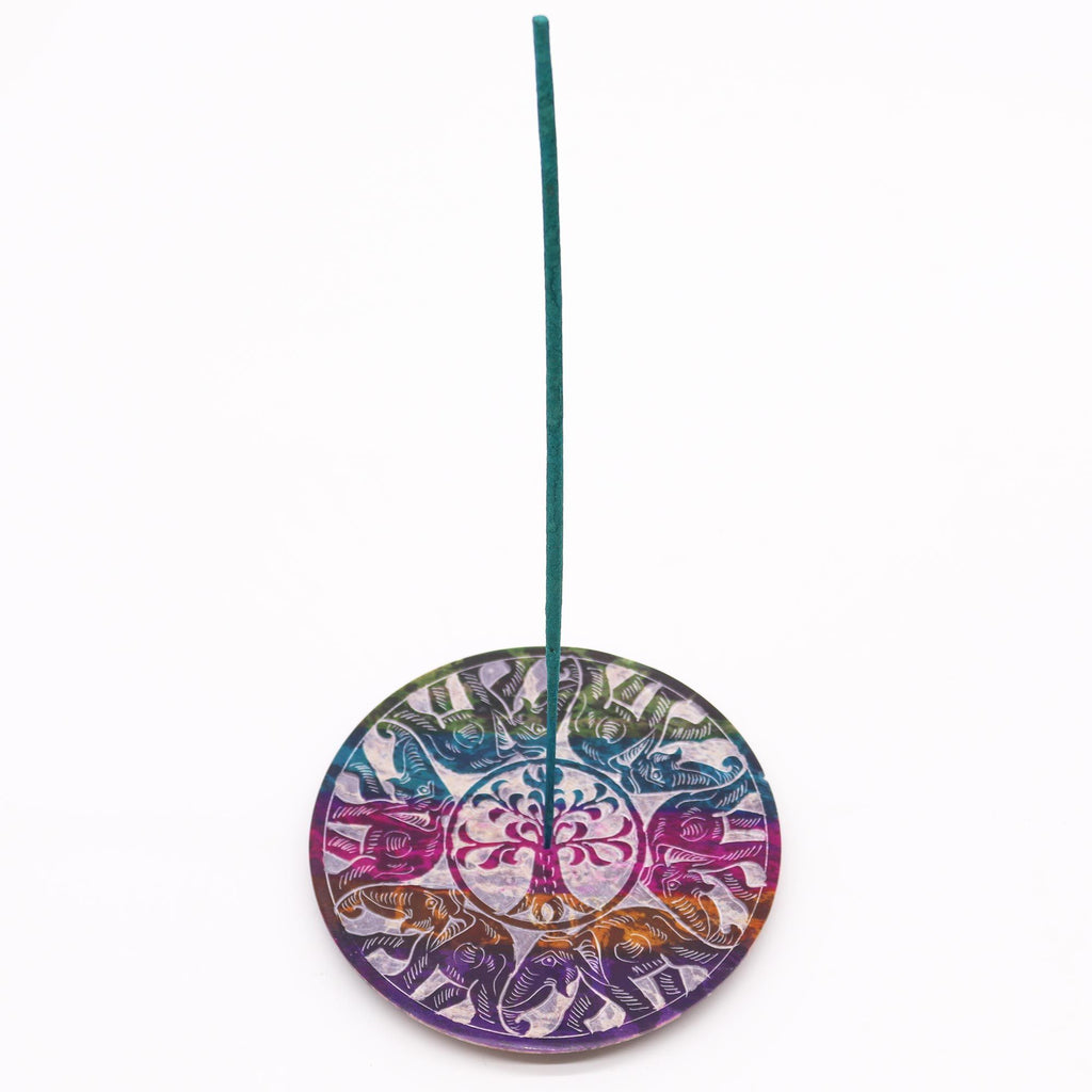 Soapstone Disc Incense Holder – alternate angle, NooEdge UK