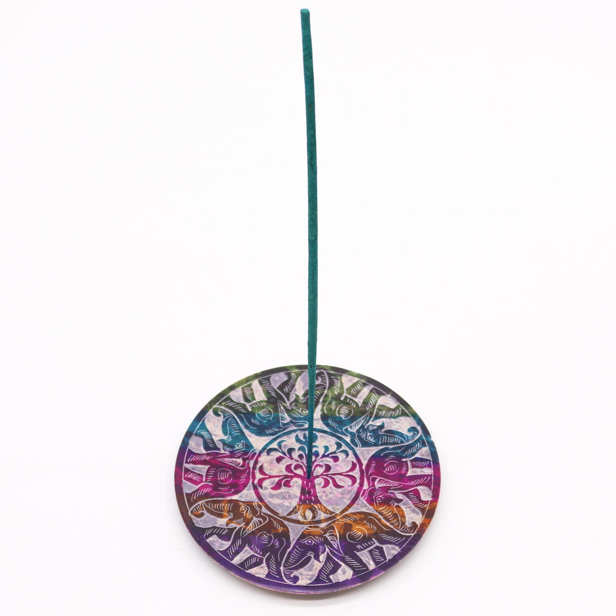 Soapstone Disc Incense Holder – alternate angle, NooEdge UK