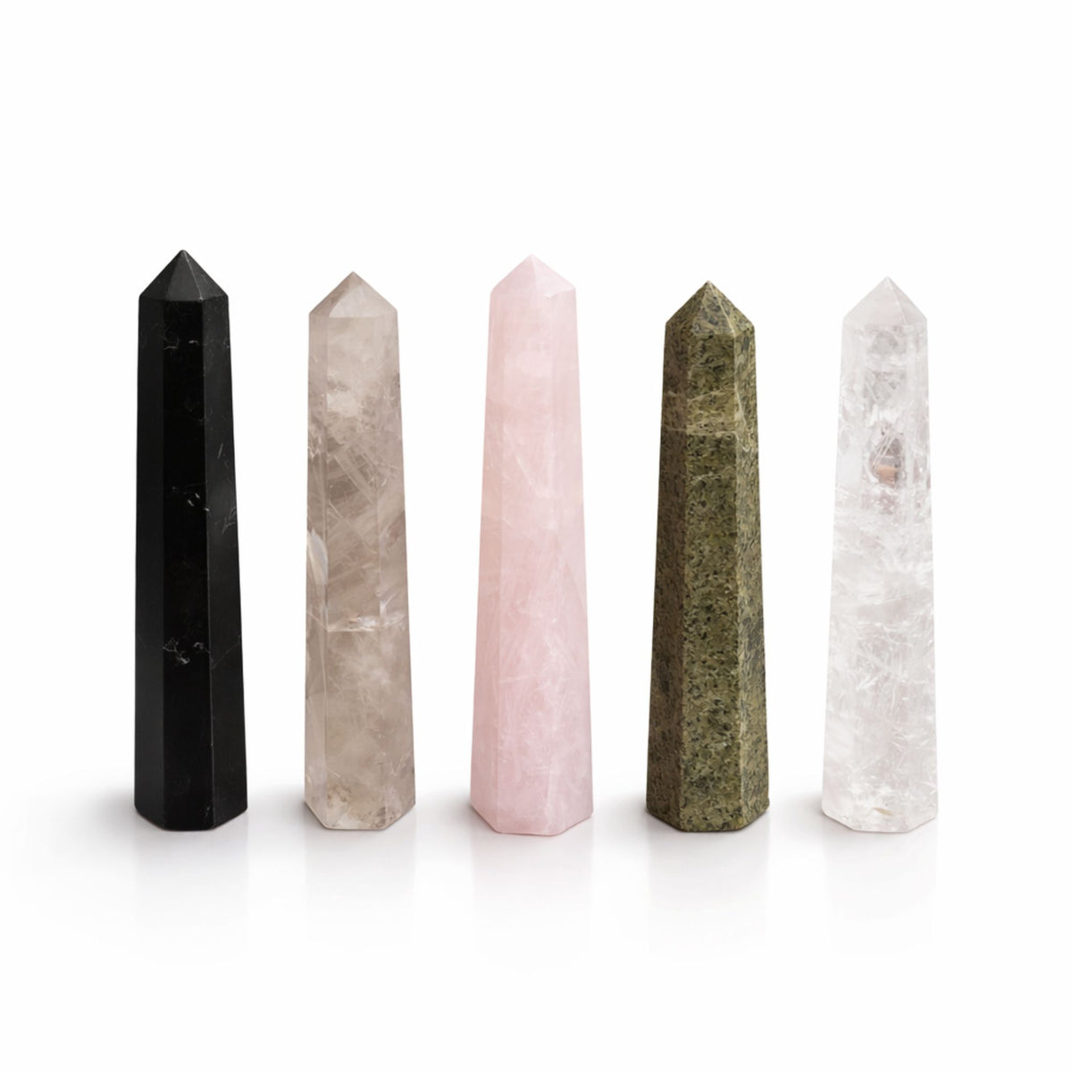 Gemstone Six Face Obelisk Point approx 11cm – Rose Quartz – NooEdge UK