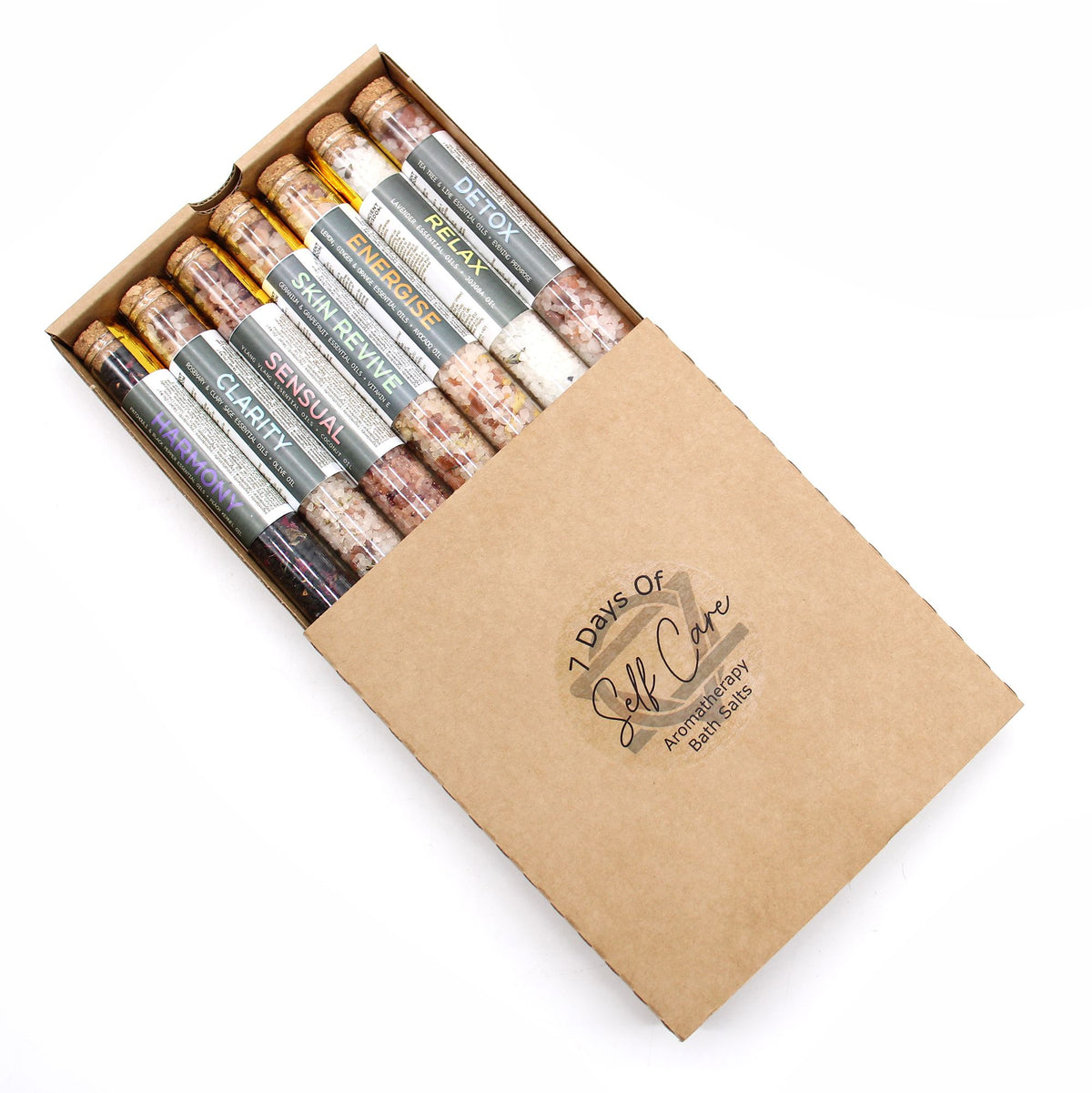 Bath Salts Gift Pack of 7 – alternate angle, NooEdge UK