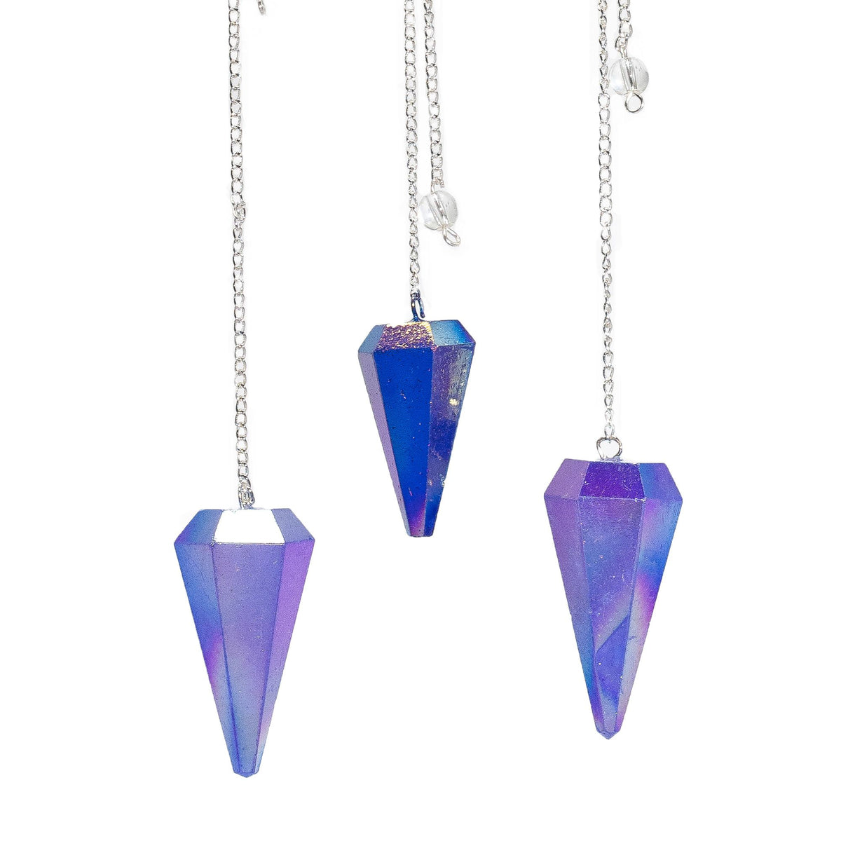 Six Sided Aurora Crystal Pendulum – Blue 4cm, NooEdge UK