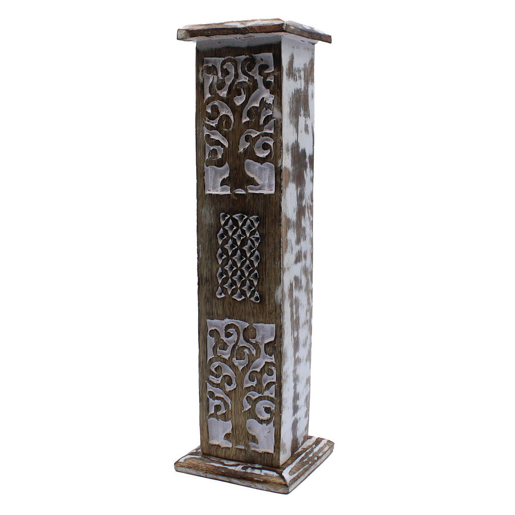 White Washed Incense Holder – Smoke Tower – NooEdge UK