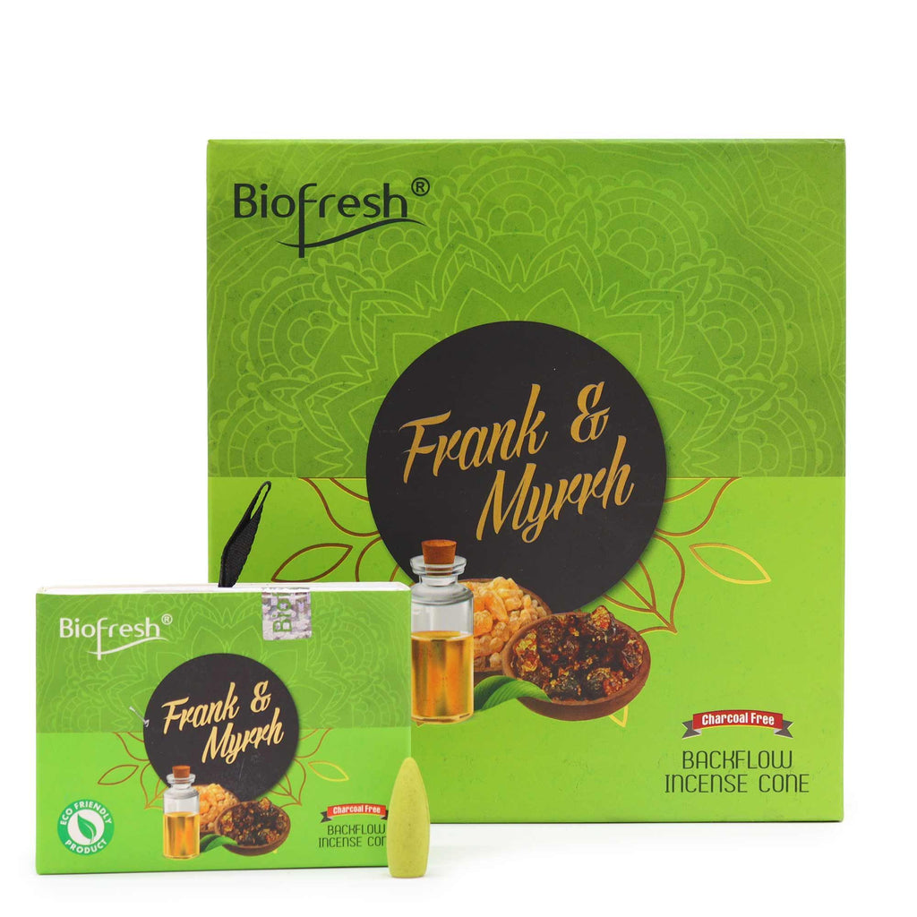 Gifts for Him Gift Bundle – Smoke & Stone – Biofresh Backflow Incense Cones – Frank & Myrrh (1 pack), NooEdge UK