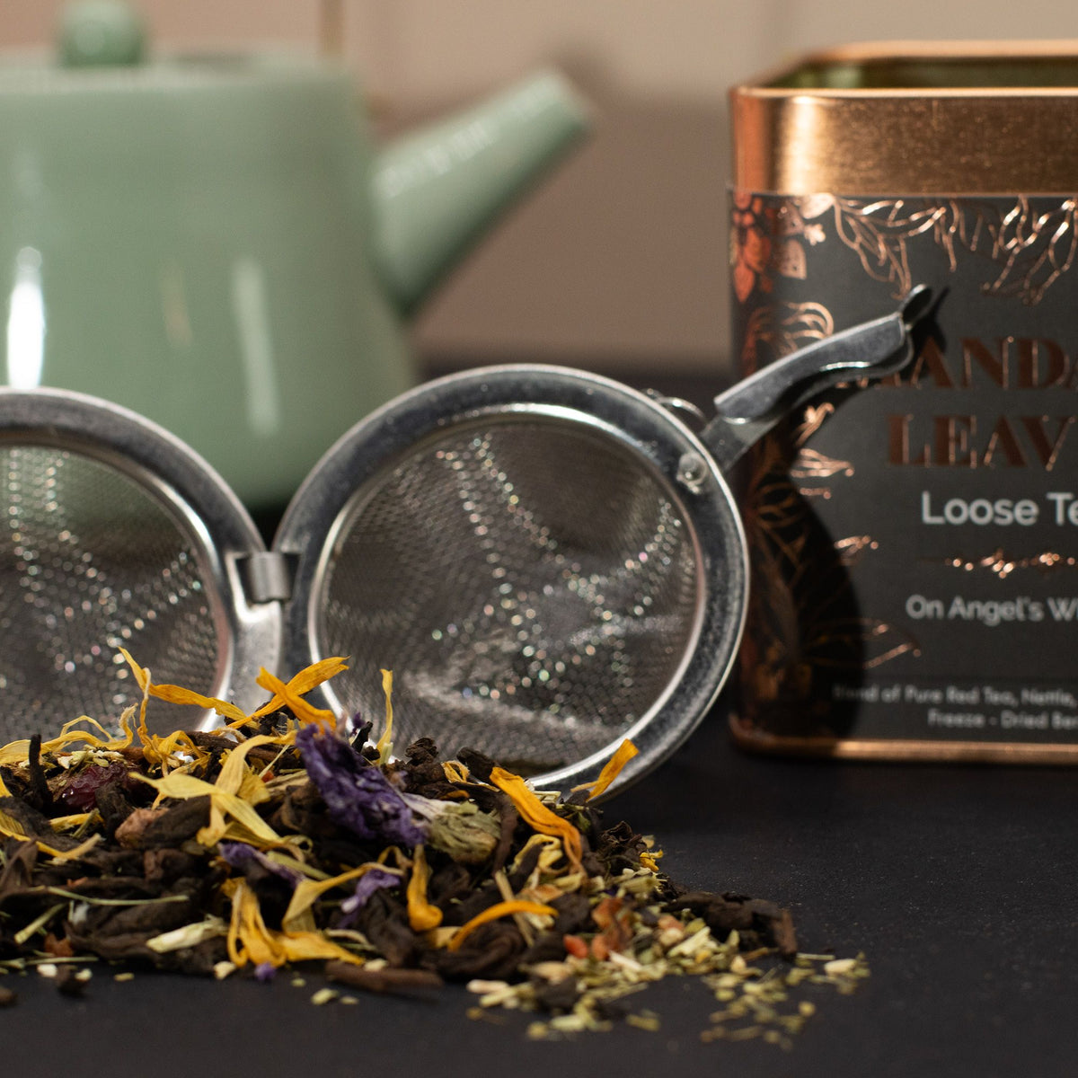 50g On Angels Wings Tea Blend – alternate angle, NooEdge UK