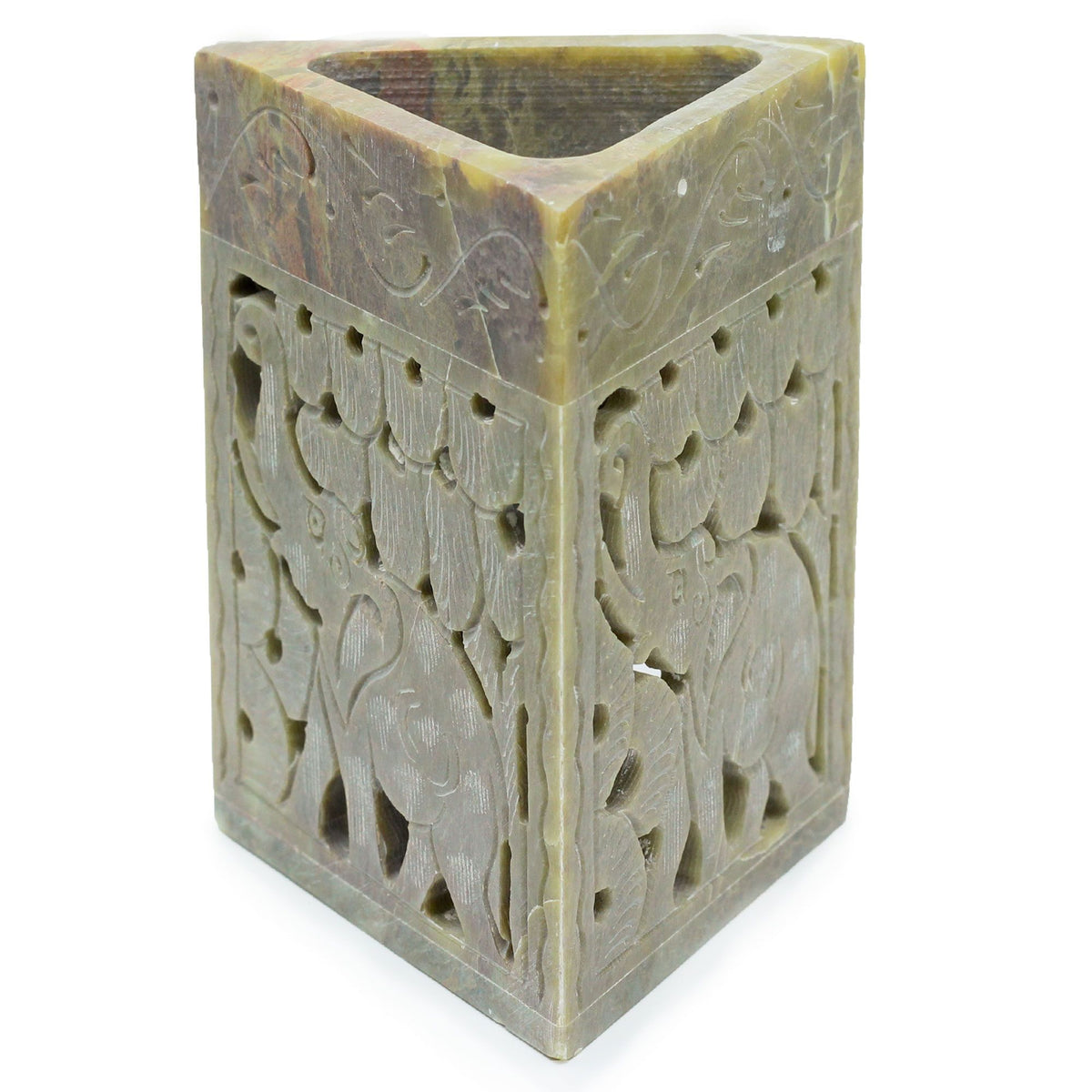 Triangle Soapstone Oil Burner 11x9cm – Elephant – NooEdge UK