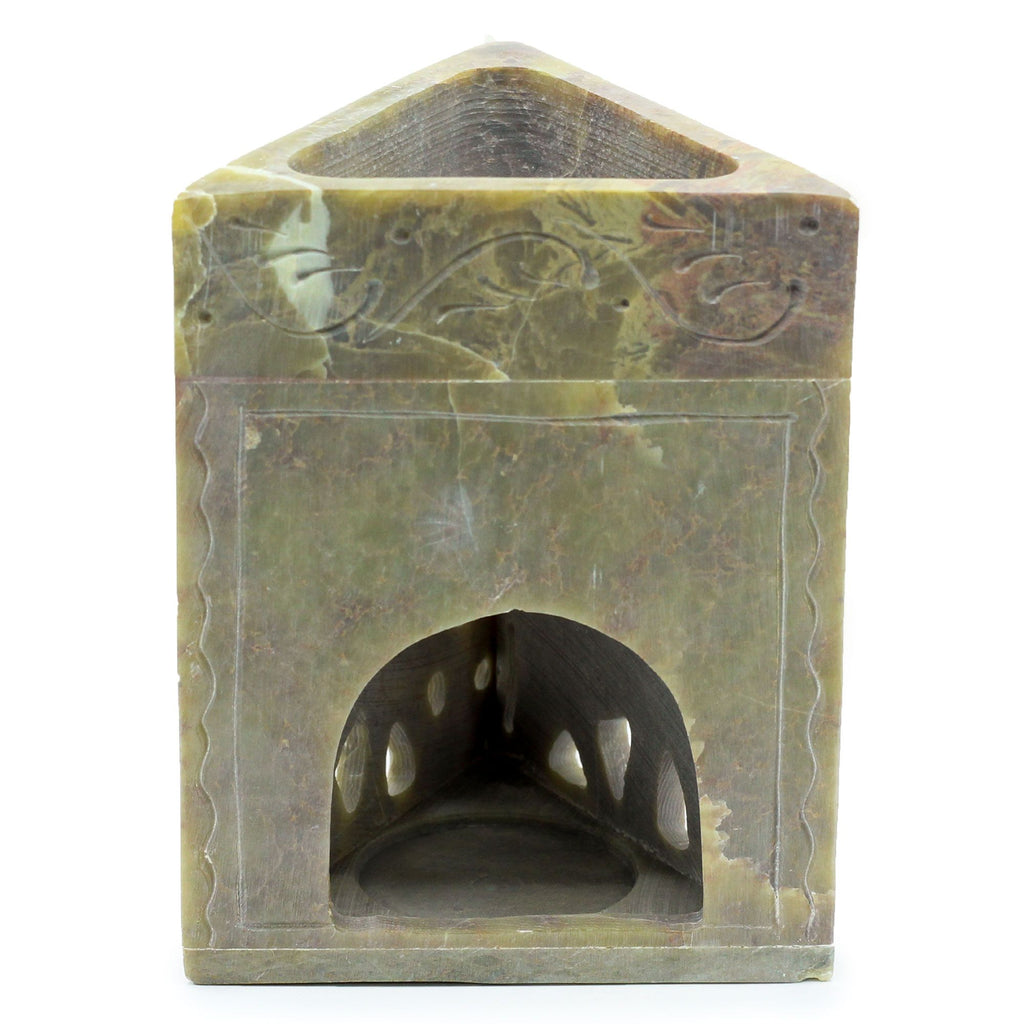 Triangle Soapstone Oil Burner 11x9cm – Elephant close-up, NooEdge UK