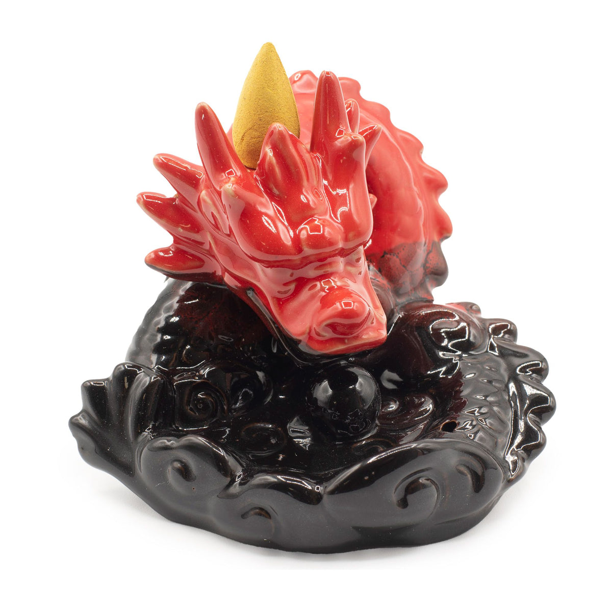 Backflow Incense Burner – Small Red Dragon, NooEdge UK