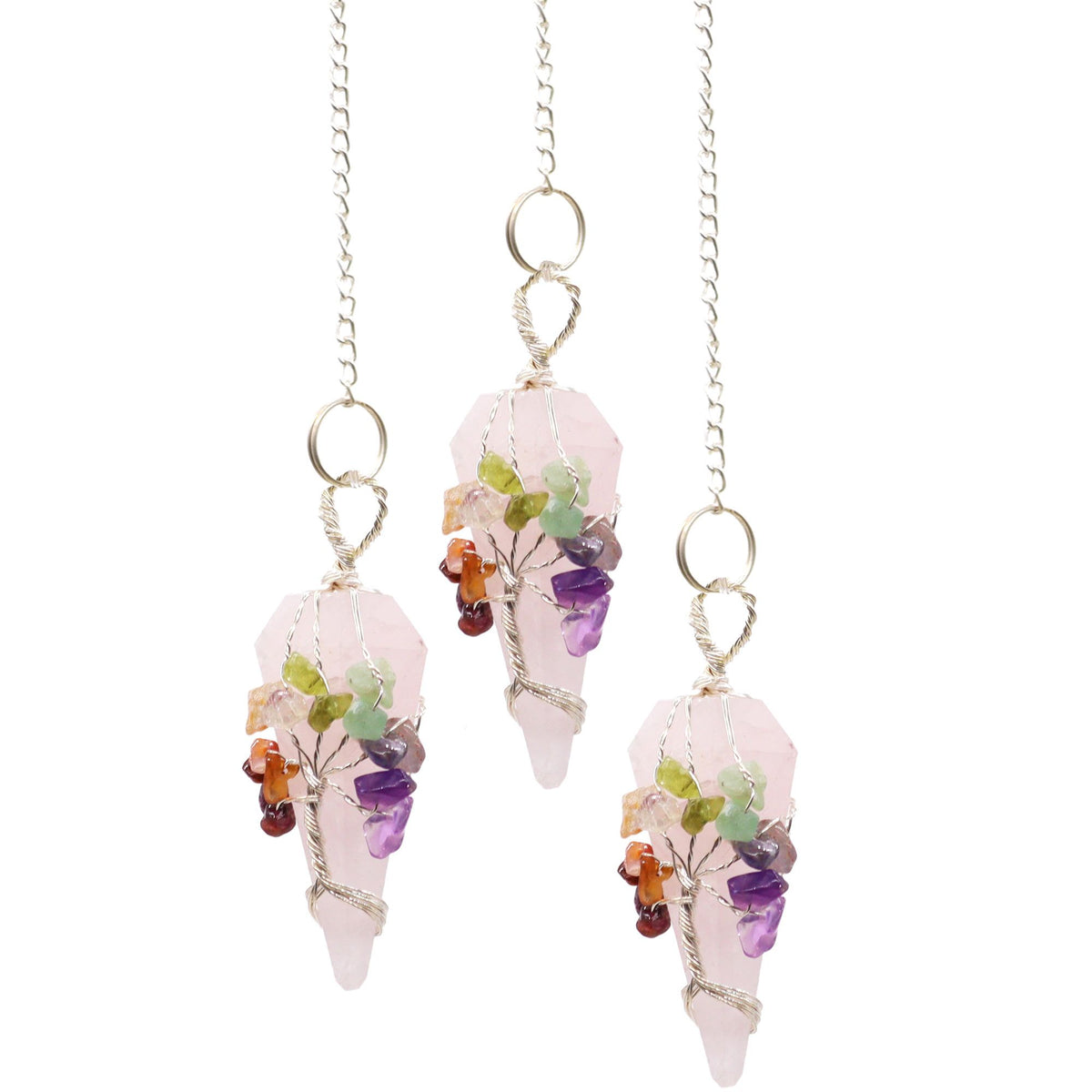 Magic Pendulum - Seven Chakra – Rose Quartz, NooEdge UK
