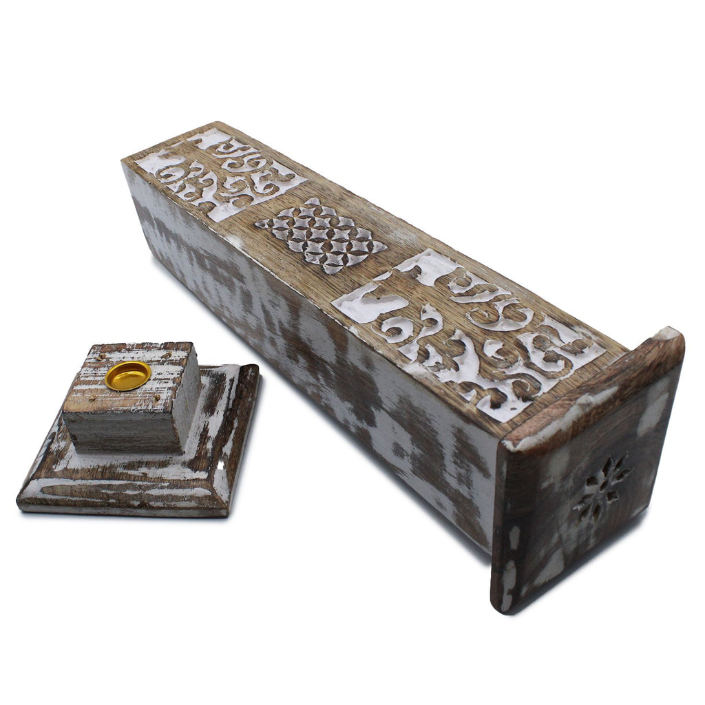 White Washed Incense Holder – Smoke Tower close-up, NooEdge UK