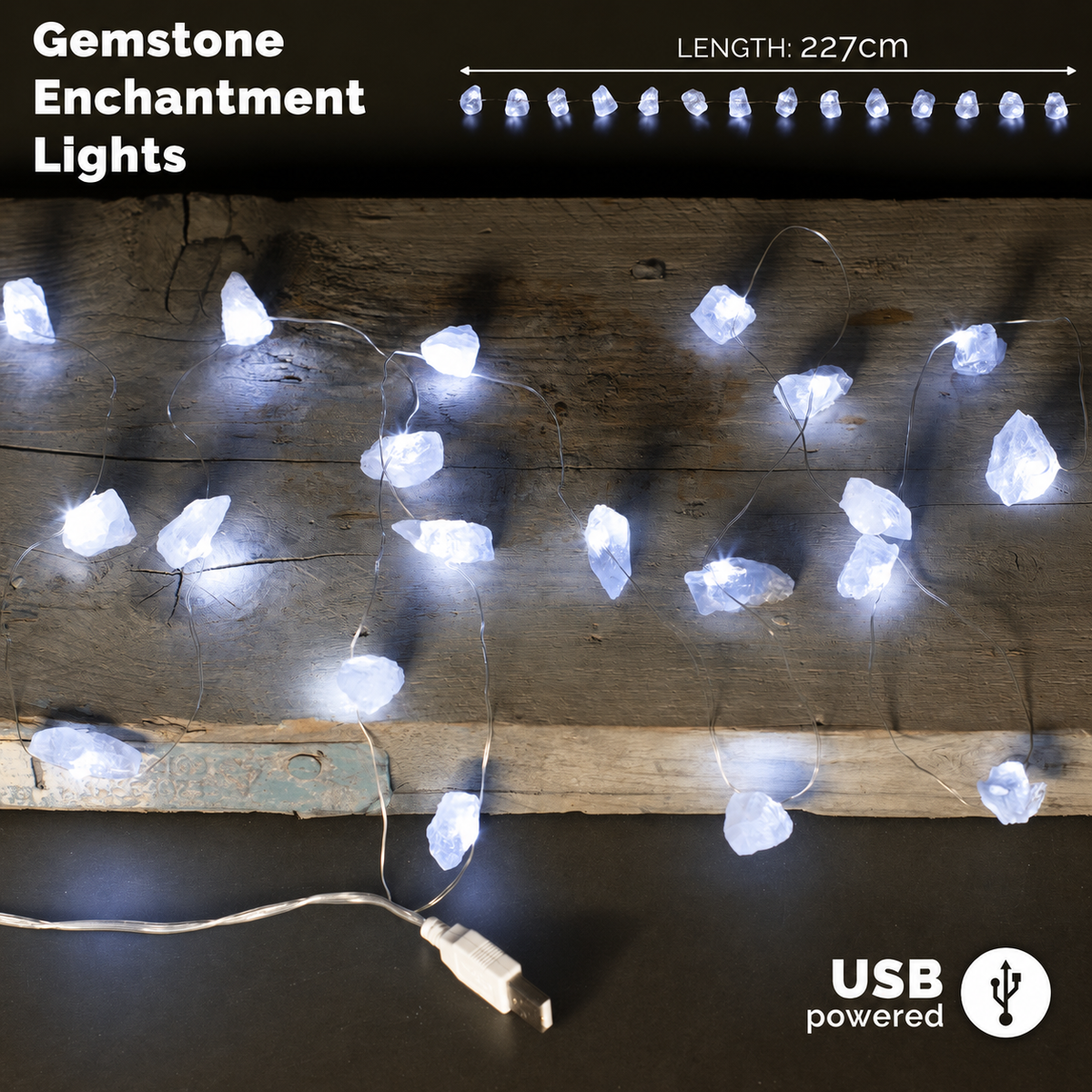 Gemstone Enchantment Lights – Rock Quartz, NooEdge UK