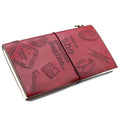 Handmade Leather Journal 80 Pages – The Adventure Begins (Red) | NooEdge