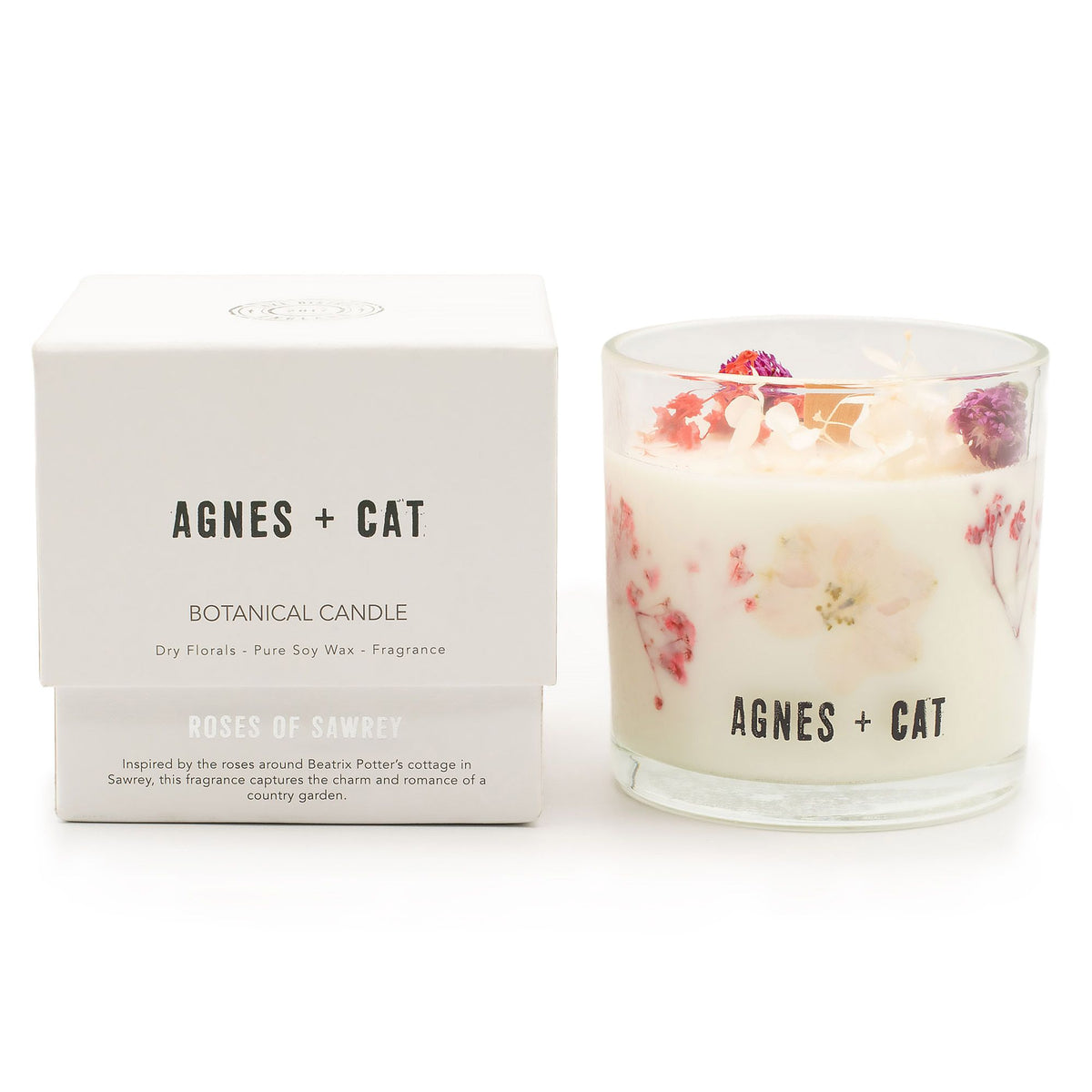 Agnes + Cat Botanical Soy Wax Candle – Roses of Sawrey – NooEdge UK