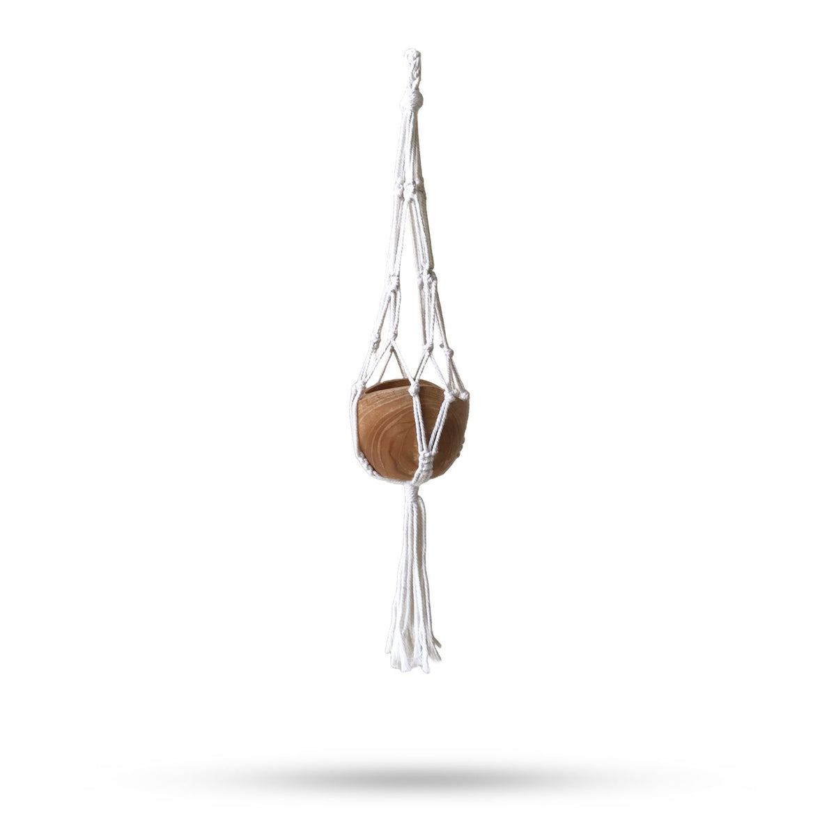 Macrame Pot Holder Classic – Natural Large pot, NooEdge UK