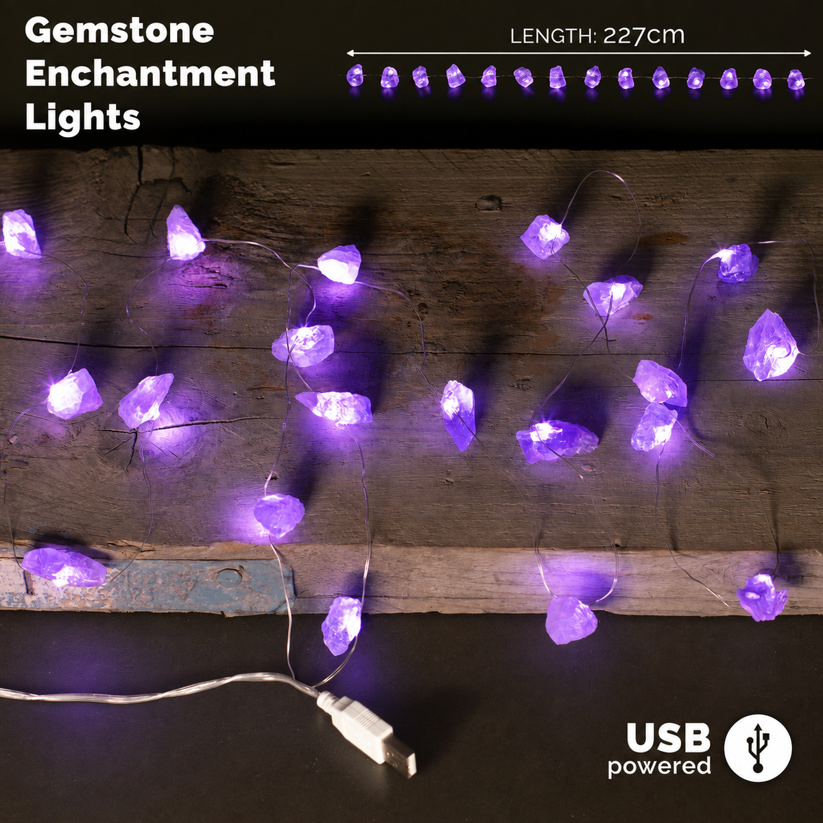 Gemstone Enchantment Lights – Amethyst, NooEdge UK