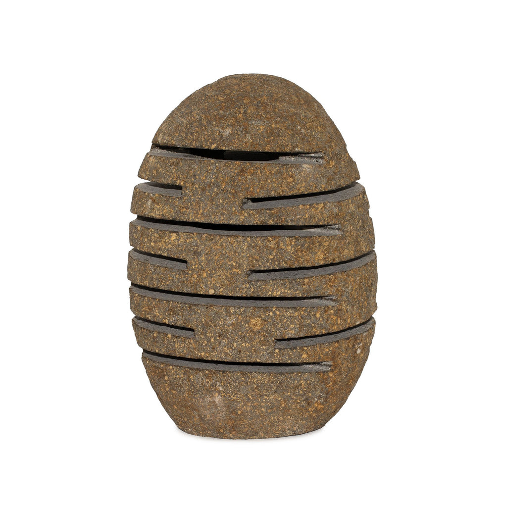 Natural Riverstone Candle Holder – Standing Stone Cut (10x13x22cm) – NooEdge UK