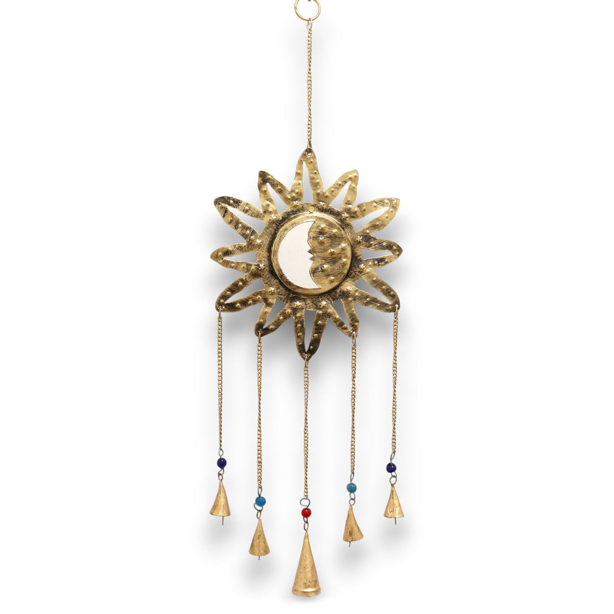 Indian Chimes – Sun Moon Small Mirror 5 Bells, NooEdge UK