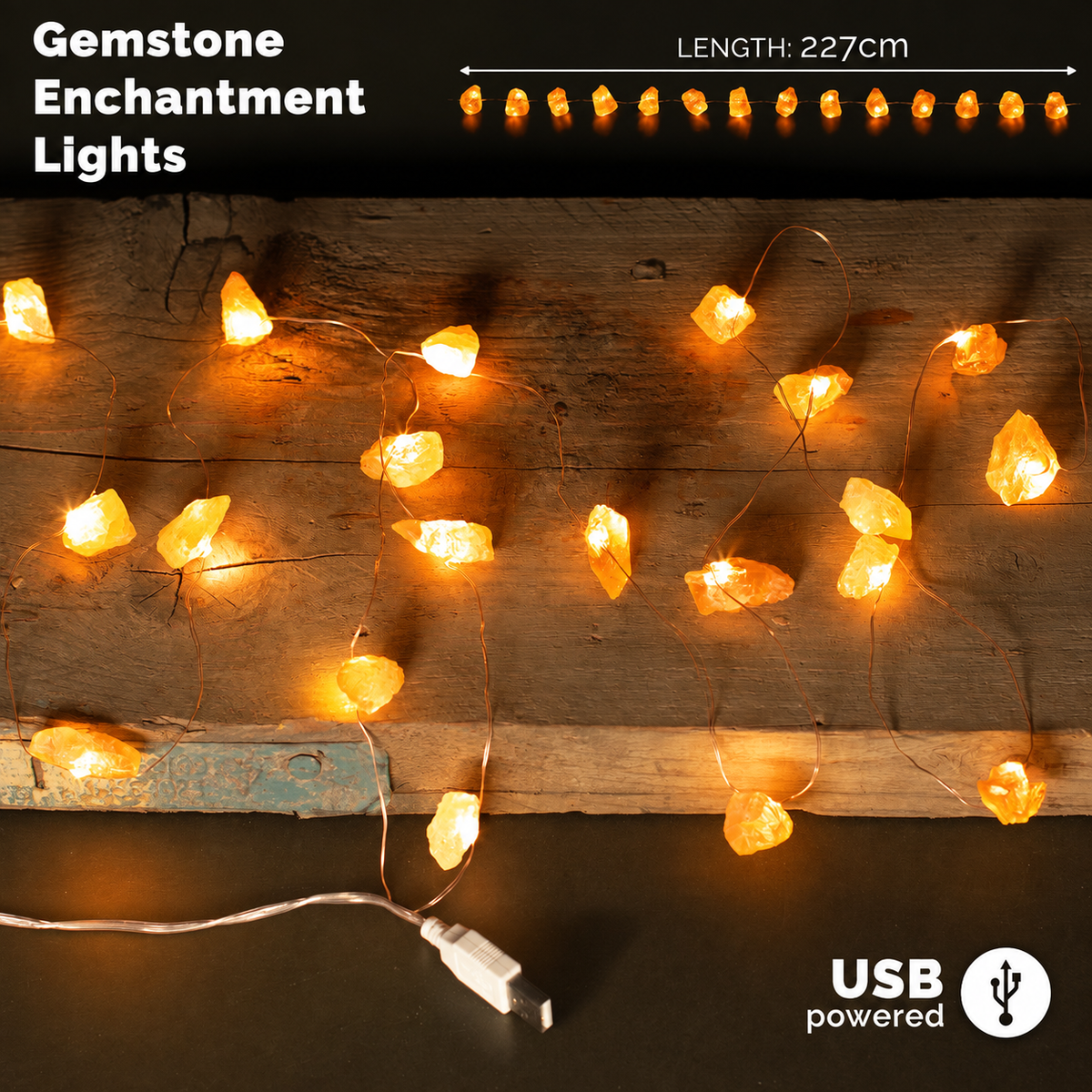 Gemstone Enchantment Lights – Orange Jade, NooEdge UK