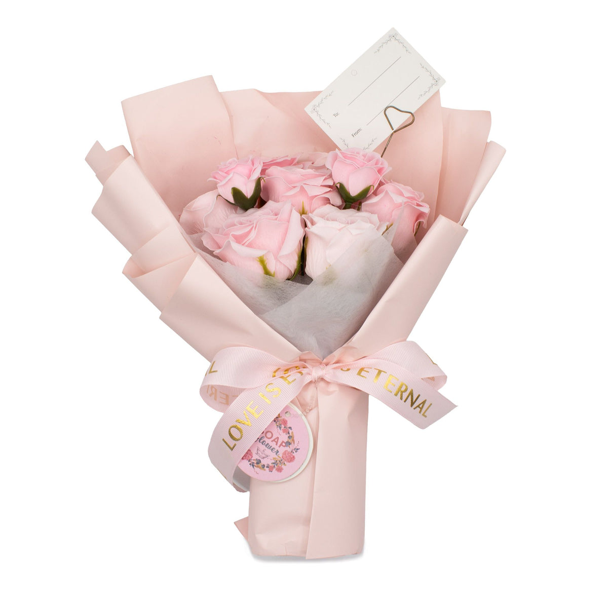 Large Pink Roses Bouquet – Love is Eternal Gift Card alternate view, NooEdge UK