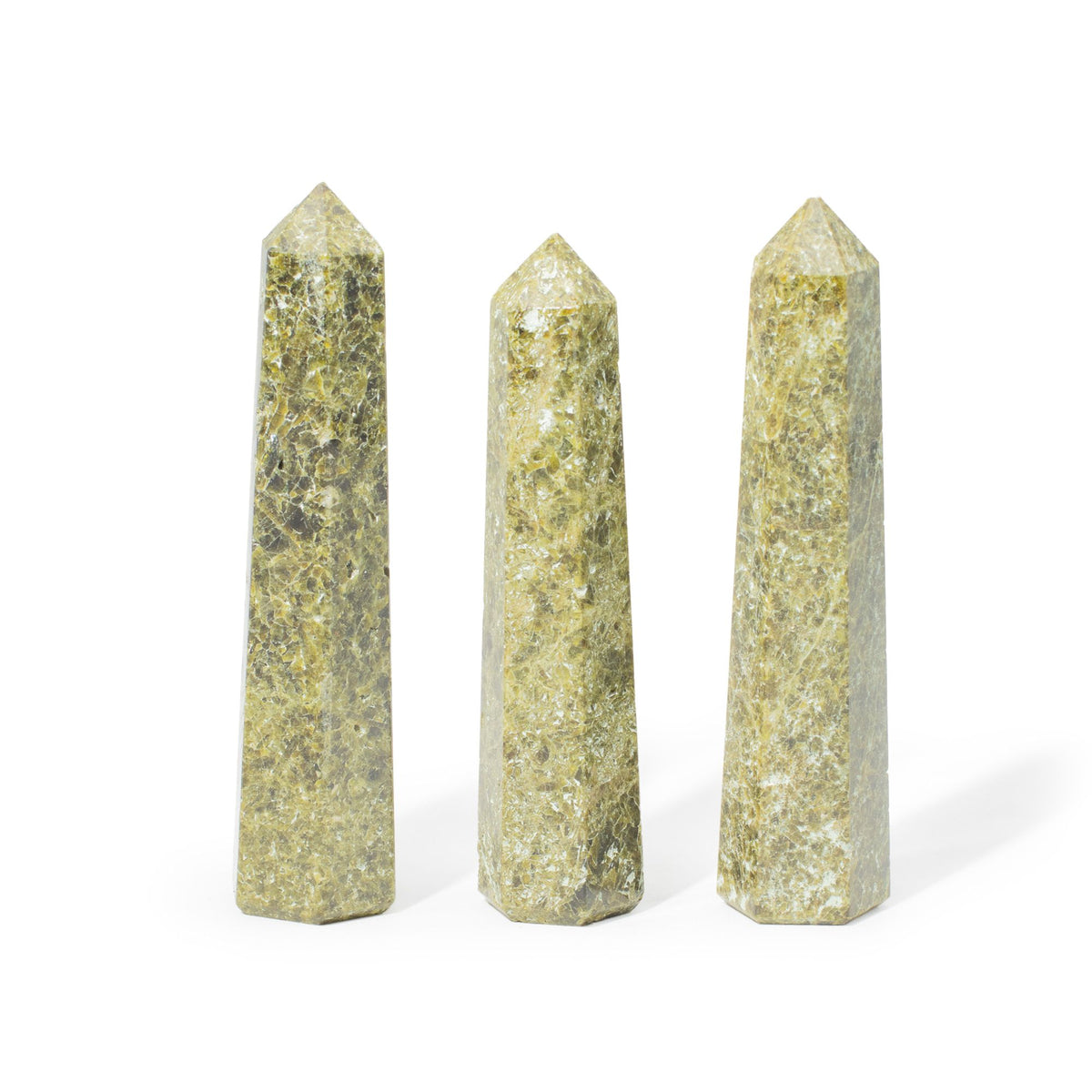 Gemstone Six Face Obelisk Point 11cm – Epidote, NooEdge UK