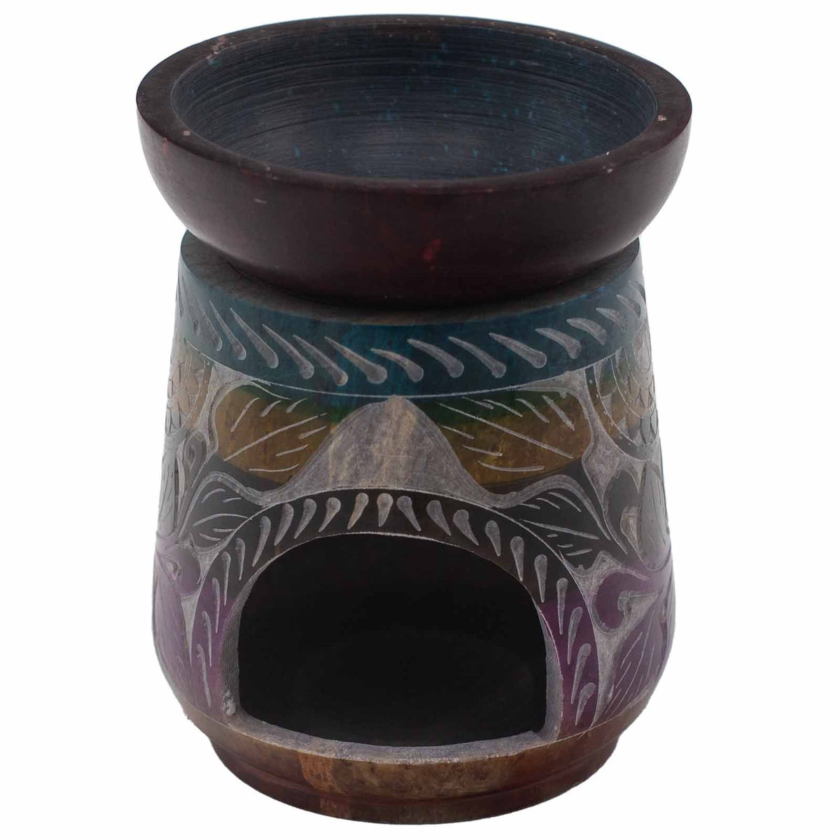Large Soapstone Oil Burner 13x10cm – Elephant Five Colours alternate view, NooEdge UK