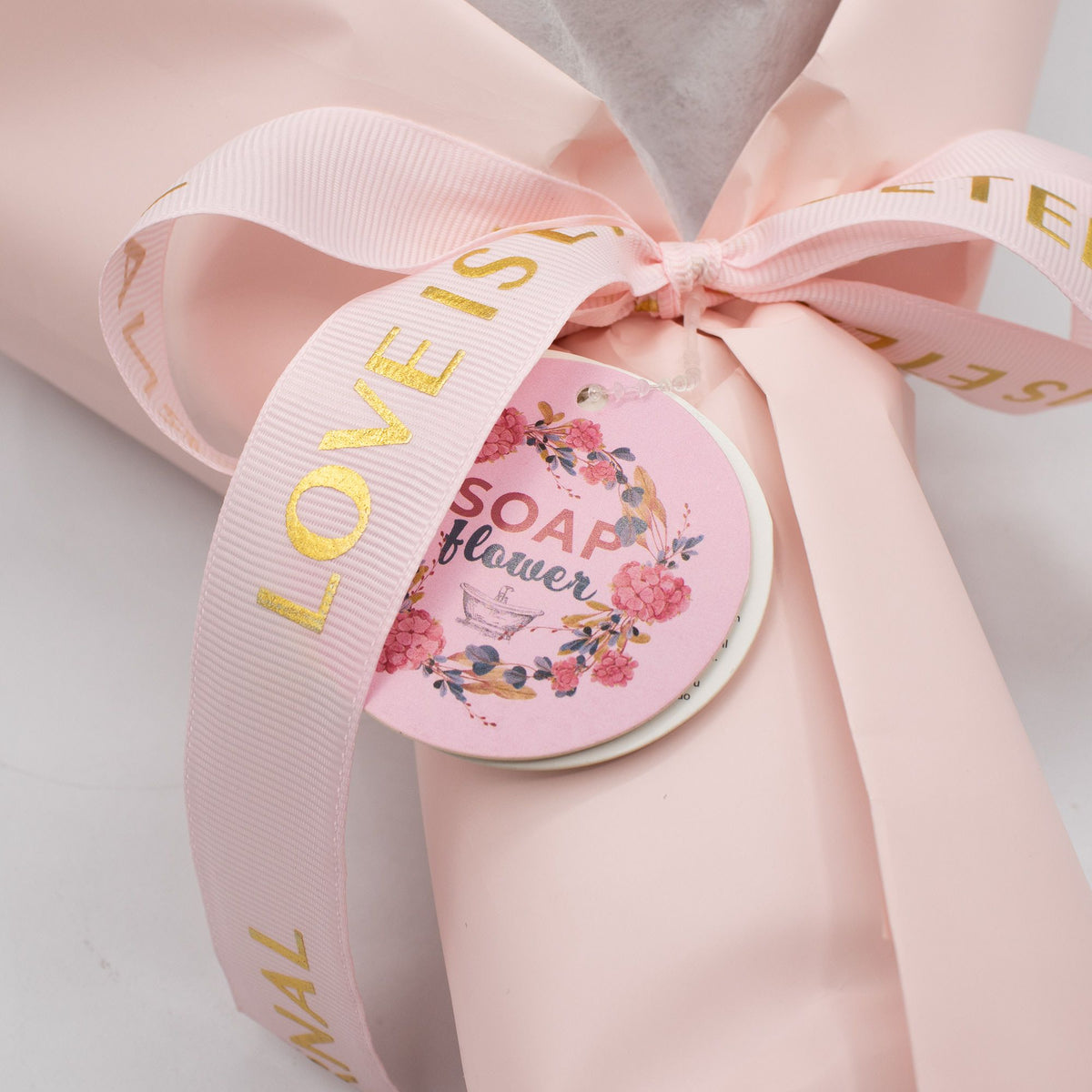Large Pink Roses Bouquet – Love is Eternal Gift Card – NooEdge UK