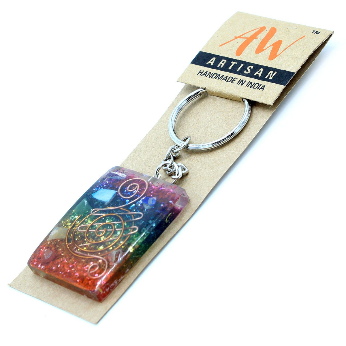 Orgonite Power Keyring – Home Protect Copper and Chakra, NooEdge UK