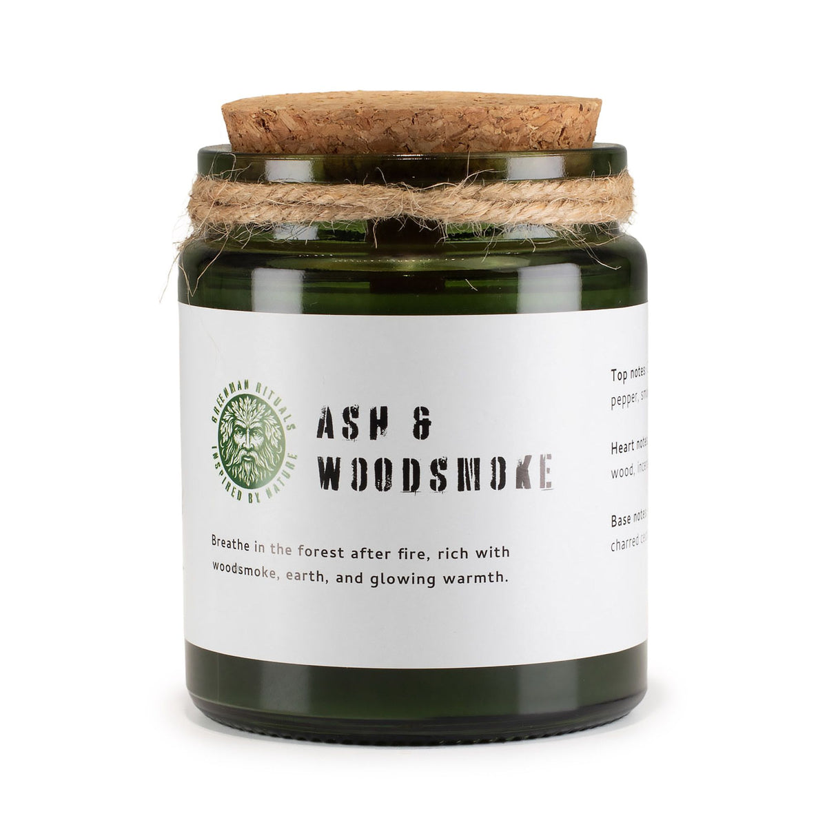 Greenman Woodwick Soy Candle – Ash & Woodsmoke, NooEdge UK