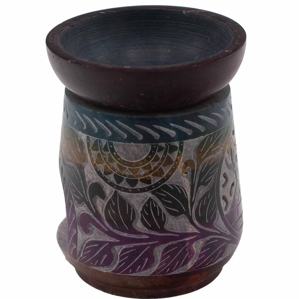 Large Soapstone Oil Burner 13x10cm – Elephant Five Colours close-up, NooEdge UK