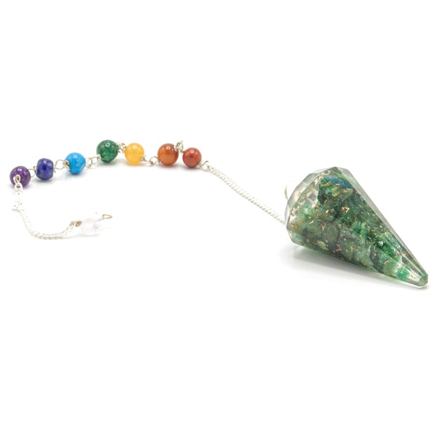 Orgonite Power Chakra Pendulum – Green Aventurine, NooEdge UK